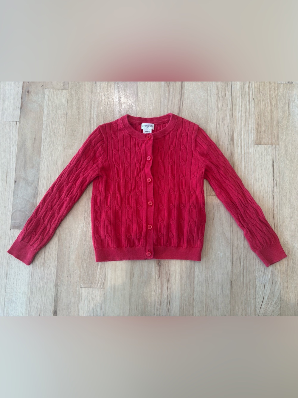 Crewcuts Red Girls Cable Knit Cardigan